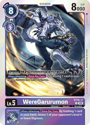 WereGarurumon - Starter Deck 16: Wolf of Friendship (ST-16) Starter Deck 16: Wolf of Friendship Foil