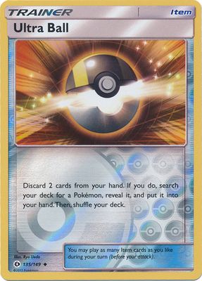 Ultra Ball - 135/149 - Uncommon Reverse Holo
Sun &amp; Moon (Base Set) Reverse Holo Singles