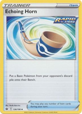 Echoing Horn - 136/198 - Uncommon Sword &amp; Shield: Chilling Reign Singles (Español)