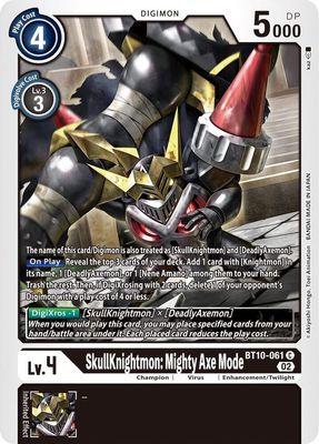 SkullKnightmon: Mighty Axe Mode - Xros Encounter (BT10)
Xros Encounter