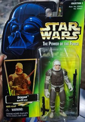 SJ Dengar Figura Star Wars Figura The Power of the Force Blaster Riffle Nuevo