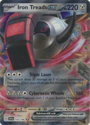 SH Iron Treads ex - 143/198 - Ultra Rare Scarlet &amp; Violet (Base Set) Singles
