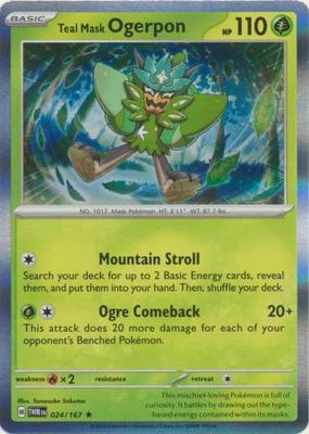 Teal Mask Ogerpon - 024/167 - Holo Rare Scarlet and Violet: Twilight Masquerade Singles (Español)