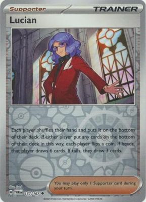 Lucian - 157/167 - Uncommon Reverse Holo
Scarlet &amp; Violet: Twilight Masquerade Reverse Holo Singles