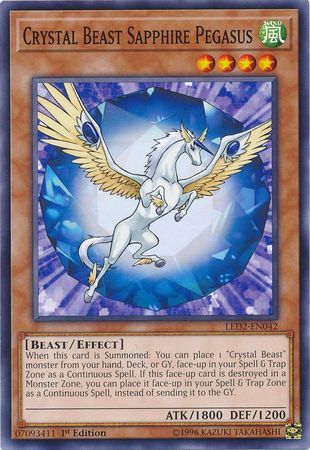 Crystal Beast Sapphire Pegasus - LED2-EN042 - Common 1st Edition
Legendary Duelists: Ancient Millennium Singles