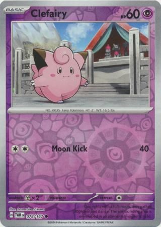 Clefairy - 078/167 - Common Reverse Holo Scarlet &amp; Violet: Twilight Masquerade Reverse Holo Singles