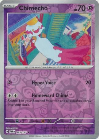 Chimecho - 085/167 - Common Reverse Holo Scarlet &amp; Violet: Twilight Masquerade Reverse Holo Singles