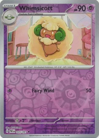 Whimsicott - 035/091 - Uncommon Reverse Holo Scarlet &amp; Violet: Paldean Fates Reverse Holo Singles