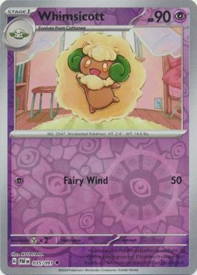 Whimsicott - 035/091 - Uncommon Reverse Holo Scarlet &amp; Violet: Paldean Fates Reverse Holo Singles