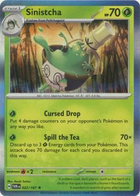 Sinistcha - 022/167 - Holo Rare Scarlet and Violet: Twilight Masquerade Singles