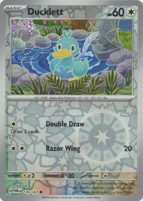 Ducklett - 139/167 - Common Reverse Holo Scarlet &amp; Violet: Twilight Masquerade Reverse Holo Singles