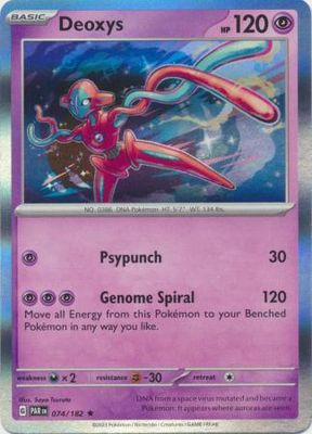 Deoxys - 074/182 - Holo Rare
Scarlet &amp; Violet: Paradox Rift Singles