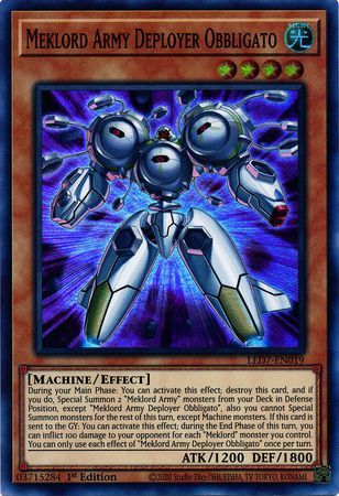Meklord Army Deployer Obbligato - LED7-EN019 - Super Rare 1st Edition
Legendary Duelists: Rage of Ra 1st Edition Singles *Espanol*