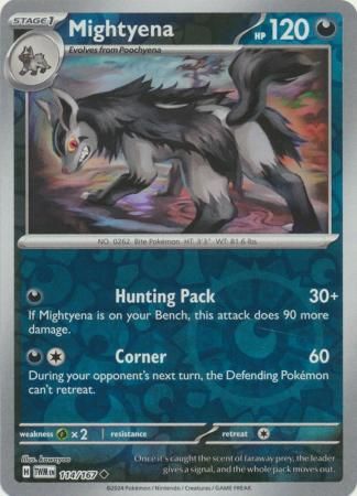 Mightyena - 114/167 - Uncommon Reverse Holo Scarlet &amp; Violet: Twilight Masquerade Reverse Holo Singles