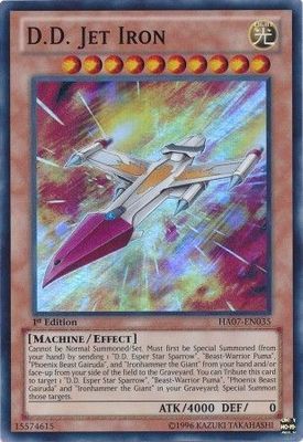 D.D. Jet Iron - HA07-EN035 - Super Rare 1st Edition
Hidden Arsenal 7: Knight of Stars 1st Edition Singles *Espanol*