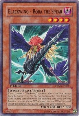Blackwing - Bora the Spear - CRMS-EN009 - Common 1st Edition Crimson Crisis CRMS 1st Edition Singles
