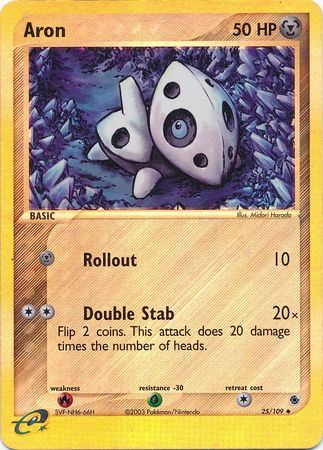 Aron - 25/109 - Uncommon Reverse Holo Ex Ruby &amp; Sapphire Reverse Holo Singles