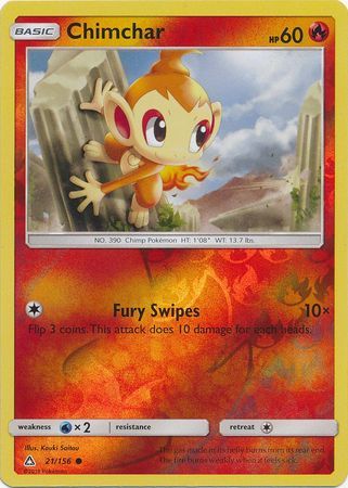 Chimchar - 21/156 - Common Reverse Holo
Sun &amp; Moon: Ultra Prism Reverse Holo Singles (Español)