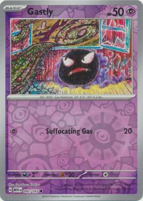 Gastly - 092/165 - Common Reverse Holo Scarlet &amp; Violet 151 Reverse Holo Singles