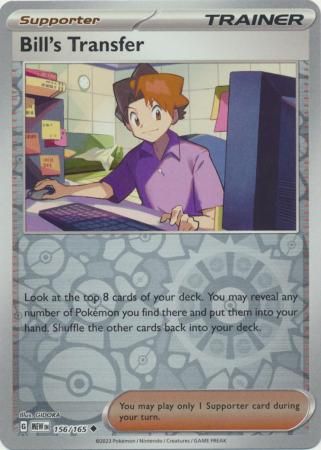 Bill&#39;s Transfer - 156/165 - Uncommon Reverse Holo Scarlet &amp; Violet 151 Reverse Holo Singles