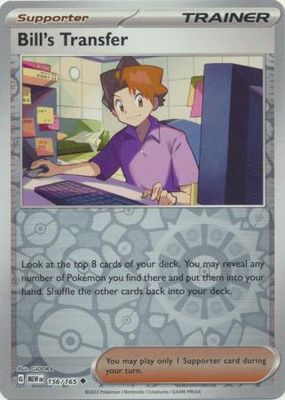Bill&#39;s Transfer - 156/165 - Uncommon Reverse Holo Scarlet &amp; Violet 151 Reverse Holo Singles