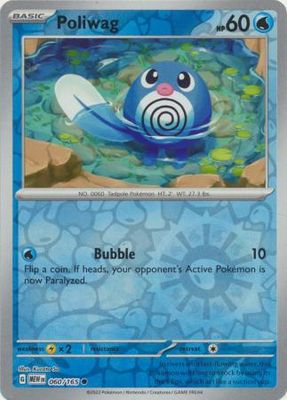 Poliwag - 060/165 - Common Reverse Holo Scarlet &amp; Violet 151 Reverse Holo Singles