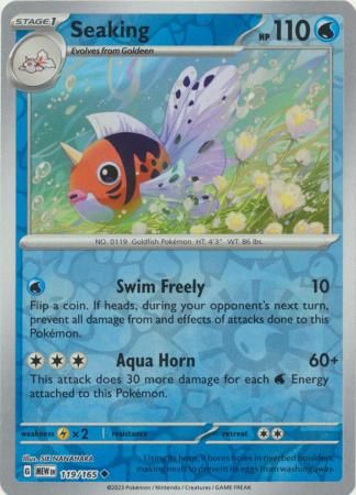 Seaking - 119/165 - Uncommon Reverse Holo Scarlet &amp; Violet 151 Reverse Holo Singles
