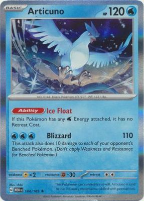 Articuno - 144/165 - Holo Rare Scarlet &amp; Violet 151 Singles