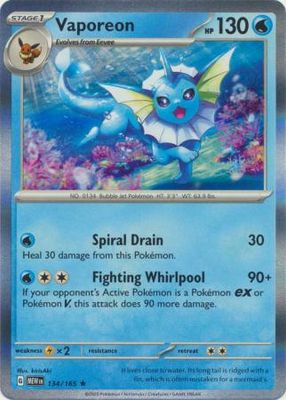 Vaporeon - 134/165 - Holo Rare Scarlet &amp; Violet 151 Singles