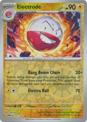 Electrode - 101/165 - Holo Rare Reverse Holo
Scarlet &amp; Violet 151 Reverse Holo Singles