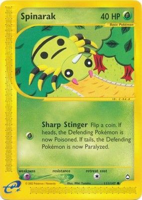 Spinarak - 111/147 - Common
Aquapolis Singles