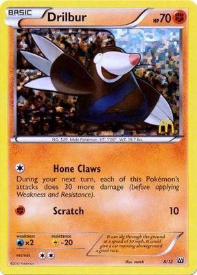 SJ Drilbur - 8/12 - McDonald&#39;s Holo Promo
Pokemon McDonald&#39;s Promos (Espanol)