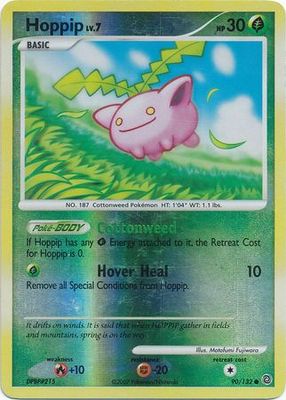 Hoppip - 90/132 - Common Reverse Holo
Diamond &amp; Pearl: Secret Wonders Reverse Holo Singles