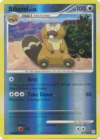 Bibarel - 20/130 - Rare Reverse Holo
Diamond &amp; Pearl (Base Set) Reverse Holo Singles