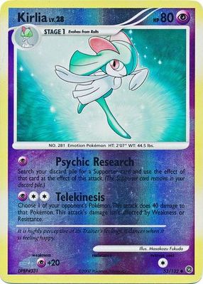 Kirlia - 53/132 - Uncommon Reverse Holo
Diamond &amp; Pearl: Secret Wonders Reverse Holo Singles