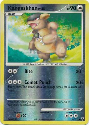 Kangaskhan - 38/100 - Uncommon Reverse Holo
Diamond &amp; Pearl: Majestic Dawn Reverse Holo Singles