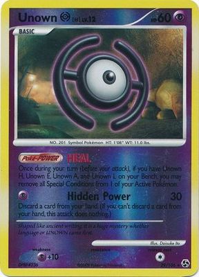 Unown H - 29/106 - Rare Reverse Holo
Diamond &amp; Pearl: Great Encounters Reverse Holo Singles