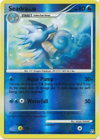 Seadra - 70/146 - Uncommon Reverse Holo
Diamond &amp; Pearl: Legends Awakened Reverse Holo Singles