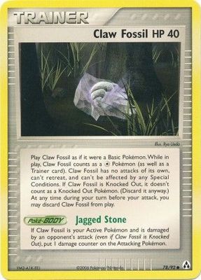 Claw Fossil - 78/92 - Common Ex Legend Maker Singles