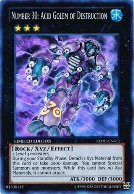 Number 30: Acid Golem of Destruction - REDU-ENSE2 - Super Rare Yu-Gi-Oh! Promo Cards