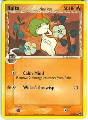Ralts (Delta Species) - 61/101 - Common Ex Dragon Frontiers Singles