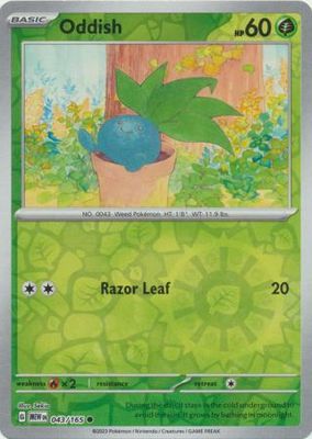 Oddish - 043/165 - Common Reverse Holo Scarlet &amp; Violet 151 Reverse Holo Singles