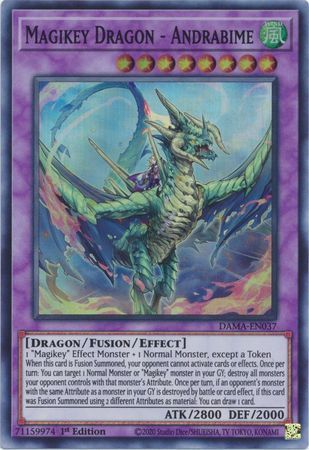 Magikey Dragon - Andrabime - DAMA-EN037 - Super Rare 1st Edition Dawn of Majesty 1st Edition Singles