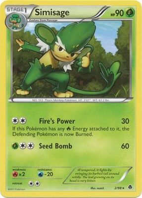 Simisage - 2/98 - Rare
Black &amp; White 2: Emerging Powers Singles