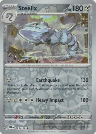 Steelix - 125/182 - Holo Rare Reverse Holo
Scarlet &amp; Violet: Paradox Rift Reverse Holo Singles