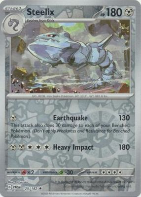 Steelix - 125/182 - Holo Rare Reverse Holo
Scarlet &amp; Violet: Paradox Rift Reverse Holo Singles