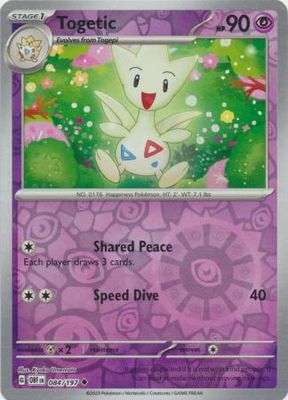 Togetic - 084/197 - Uncommon Reverse Holo Scarlet &amp; Violet: Obsidian Flames Reverse Holo Singles