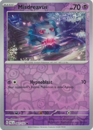 Misdreavus - 087/193 - Common Reverse Holo Scarlet &amp; Violet: Paldea Evolved Reverse Holo Singles