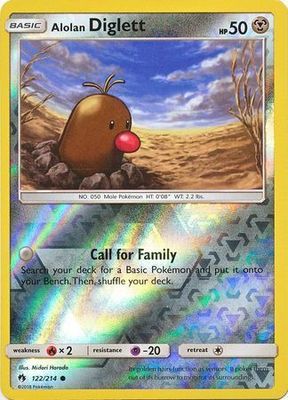 Alolan Diglett - 122/214 - Common Reverse Holo Sun &amp; Moon: Lost Thunder Reverse Holo Singles- Español