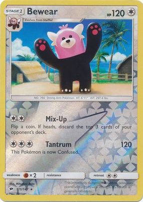 Bewear - 111/147 - Rare Reverse Holo
Sun &amp; Moon: Burning Shadows Reverse Holo Singles